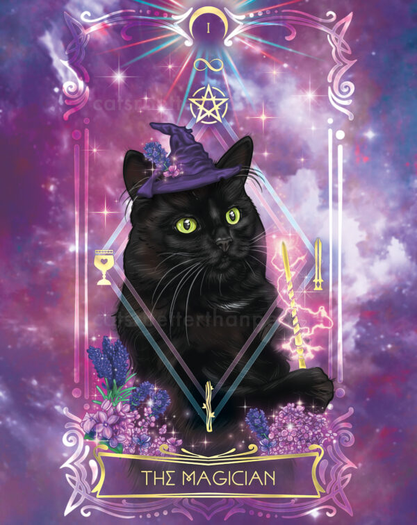 Cosmic Cat Tarot - Luxury Gold Prints - Image 13