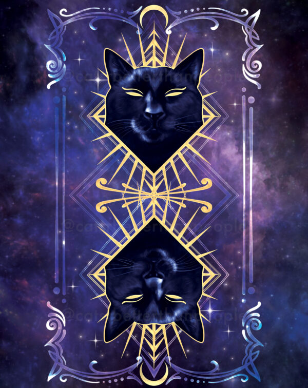 Cosmic Cat Tarot - Luxury Gold Prints - Image 2