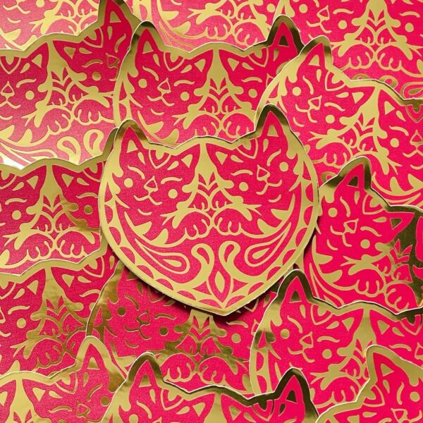 Gold Vinyl Lovers Stickers