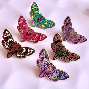 The MothCat Enamel Pin