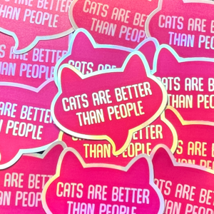 Rainbow Vinyl Cats Are Better Stickers