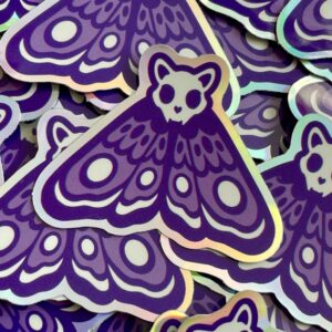 Rainbow Vinyl Moth Stickers