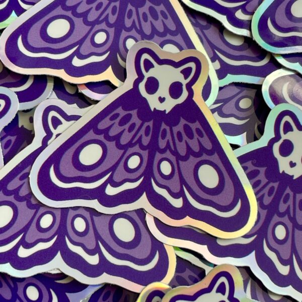 Rainbow Vinyl Moth Stickers